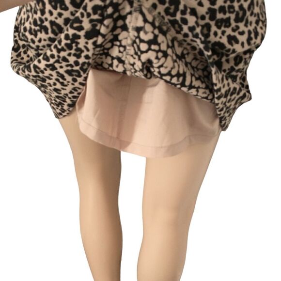 Loft Mini Skirt 0P Pointe Knit A Line Animal Print Pocket Cheetah Stretch Petite - Picture 6 of 16